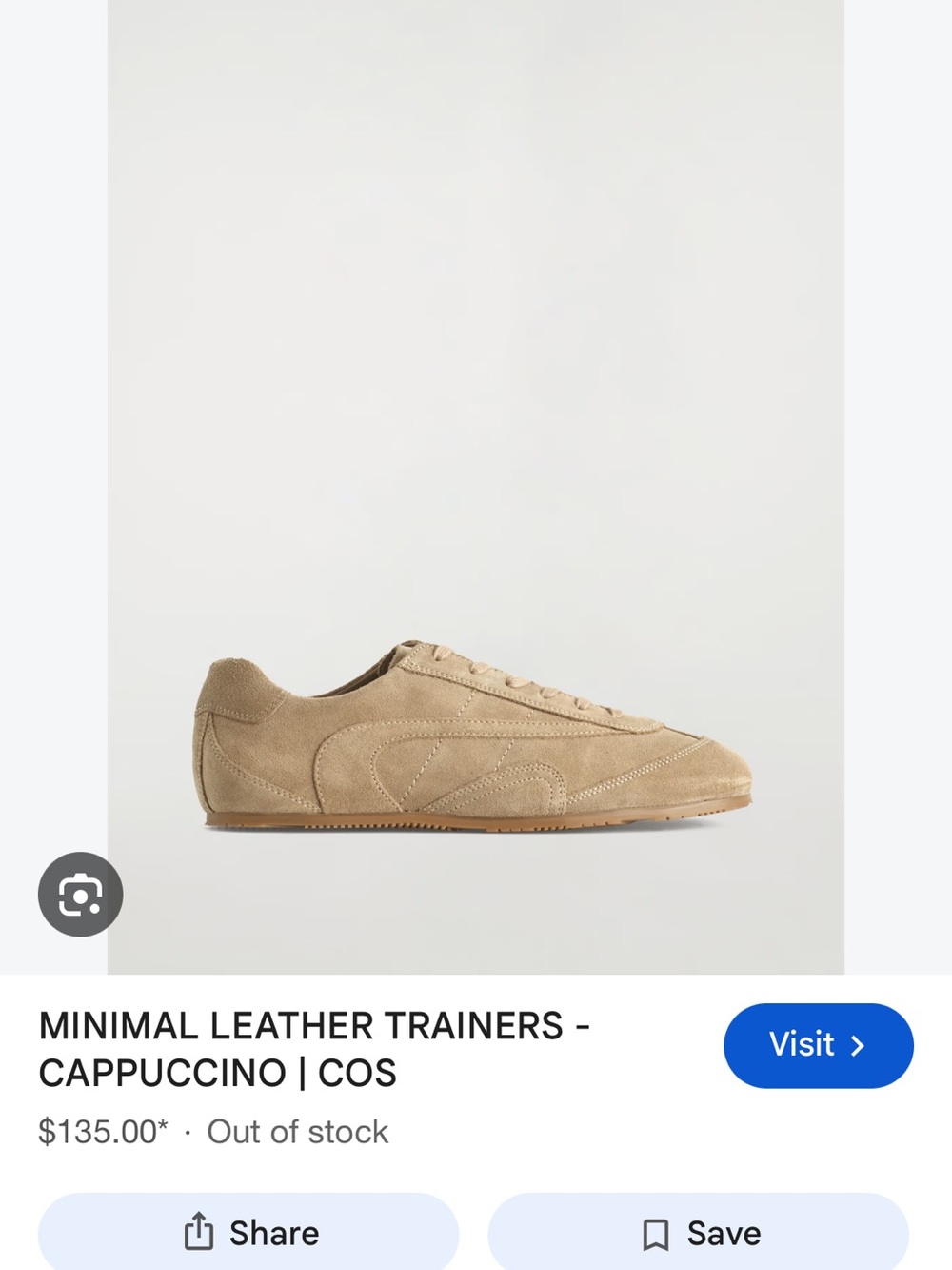 COS Minimal Trainers in tan suede